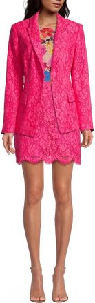Milly Avery Lace Blazer In Pink