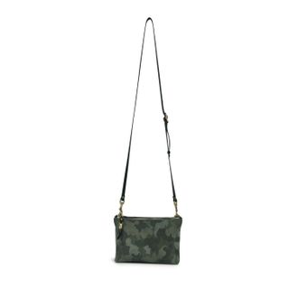 Kempton & Co. Nottingham Double Zip Crossbody Bag In Camo Suede
