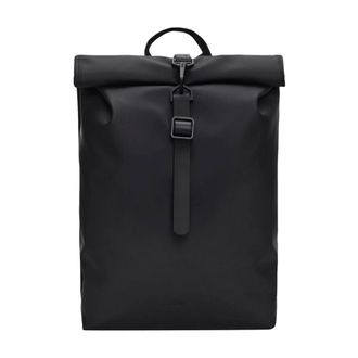 Rains Rolltop Rucksack Mini W3 - unisex - Tassen - Zwart - Maat: ONE Size Poliester