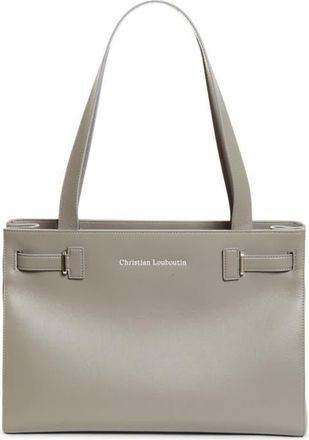 Christian Louboutin Small Tactical Leather East/West Tote in I813 - Phantom Grey at Nordstrom