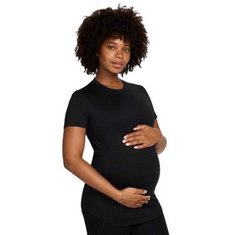 Nike Dames Logo Dri-FIT Maternity T-Shirt (Zwart)