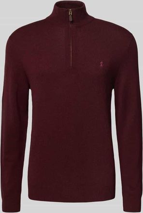 Polo Ralph Lauren Strickpullover mit gerippten Abschlüssen in Bordeaux, Größe XXL