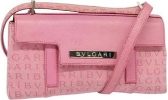 Bulgari Pre-owned Canvas shoulder-bags - Dames - Vintage Schoudertas - Roze - ONE Size - Leer - Vintage