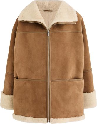 Toteme Shearling-trimmed Suede Jacket - Beige - XS/S (UK6-8 / XS)