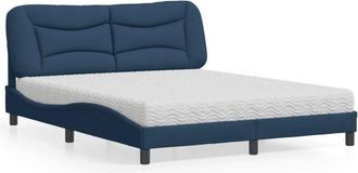 vidaXL Vidaxl - Cama Con Colch&oacute;n De Tela Azul 160x200 Cm