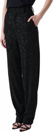 Iro Morine Straight Cut Sequin Trouser In Black