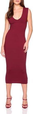 Susana Monaco Double V-Neck Jersey Midi Dress in Oxblood at Nordstrom Rack, Size X-Large