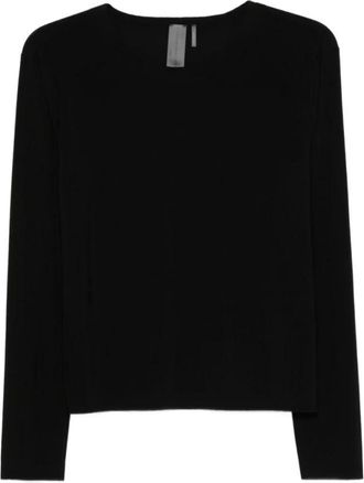 Norma Kamali Cropped Top - Dames - Longsleeves - Zwart - S - Polyester - Tops