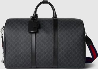 Gucci GG Black Large Duffle Bag, Black, GG Canvas