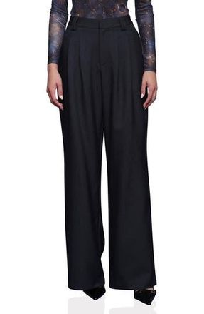 Avec Les Filles High Waist Wide Leg Pants in Heather Navy at Nordstrom Rack, Size 10