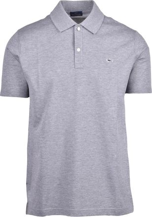 Paul & Shark Grey Cotton Embroidered Polo Shirt