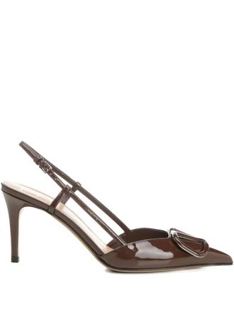Valentino Garavani Pumps con cinturino posteriore VLogo 80mm - Marrone