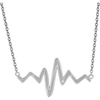 LuvMyJewelry Heartbeat Spark 0.01 Ct Diamond Necklace in 925 Sterling Silver at Nordstrom