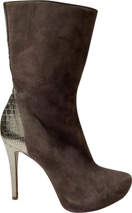Alexandre Birman Sock Boots in Brown Suede
