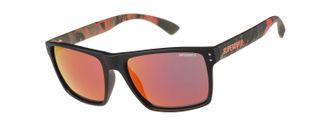 Superdry Sonnenbrille SUPERDRY Modell 996054, Herren, schwarz, orange, gemustert, matt, Sonnenbrillen Sonnenbrille, Form Karree/Eckig, Logoschriftzug auf B&uuml;gel