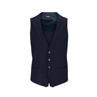 HUGO BOSS Kostuums, Heren, Blauw, 5Xl, Wol, Slim Fit Vest