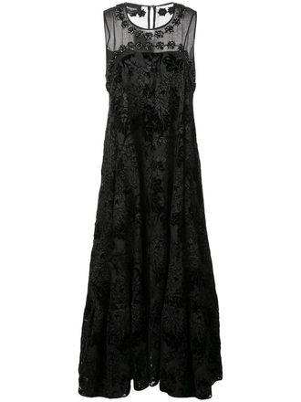 Rochas floral brocade dress - women - Silk/Viscose - 48 - Black