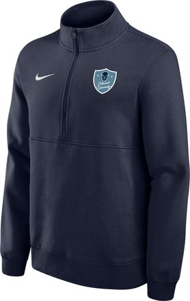 Nike Mens College Club Fleece (Howard University) 1/4 Zip Top in Blue | M34407HOWD25-NVY