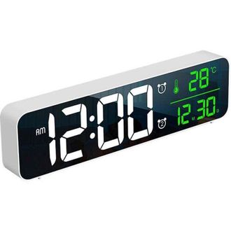 OEM Reloj Despertador Digital, Reloj De Pared, Reloj Despertador Digital Led Con Espejo, Pantalla Grande, Indicador De Temperatura Y Fecha, Una Pieza -cre