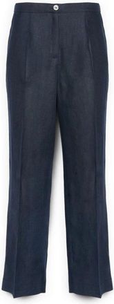 Elena Miro Linnen broek - Dames - Straight fit broeken - Blauw - 7XL - Linnen - Broeken