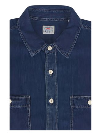 Faherty Tried & True button collared shirt - Blue