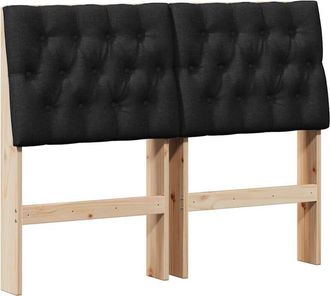 vidaXL Cabecero Tapizado Negro 120 Cm Madera De Pino Macizo Vidaxl
