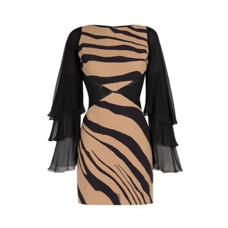 Roberto Cavalli Tiger-Print Mini Dress - female - Roberto Cavalli - Party Dresses - Multicolor - 3XL - Dresses