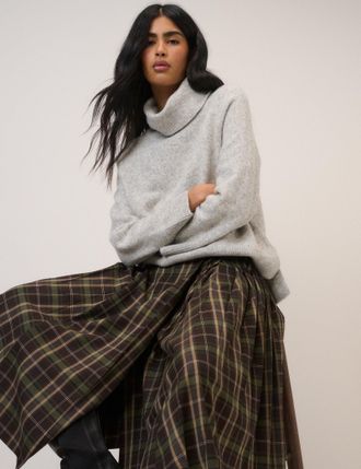 Nobody's Child Grey Roll Neck Relaxed Jumper