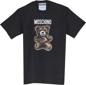 Moschino Adrian Bear Graphic Katoenen T-shirt - Heren - T-shirts - Zwart - S - Katoen - Tops