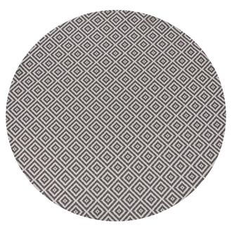 Beliani Beliani - Alfombra Moderna Para Interior Y Exterior Redonda Con Patr&oacute;n Geom&eacute;trico 120 Cm Gris Thrissur