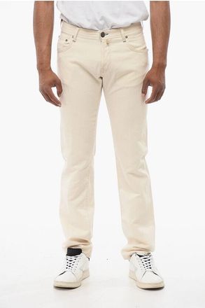 Corneliani ID Cotton and Linen 5 Pockets SELVEDGE Pants with Visible St size 30