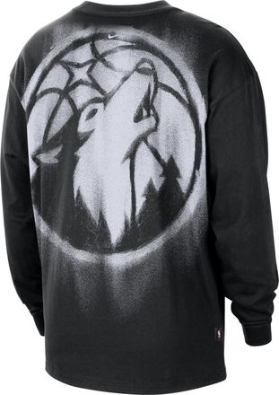 Nike Mens Minnesota Timberwolves Standard Issue Basketball Long-Sleeve Top in Black | II5809-010