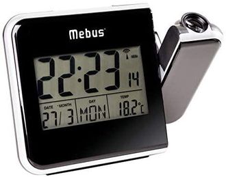 Mebus Mebus 42425 Reloj Despertador Electr&oacute;nico Negro Con Proyecci&oacute;n De Hora