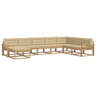 vidaXL Conjunto De Sof&aacute;s De Exterior 8 Pcs Y Beige Vidaxl