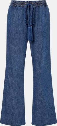 Valentino Cotton chambray wide-leg pants