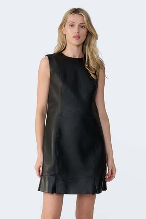 FURNIQ Selene Leather Dress in Black at Nordstrom, Size 3X-Large