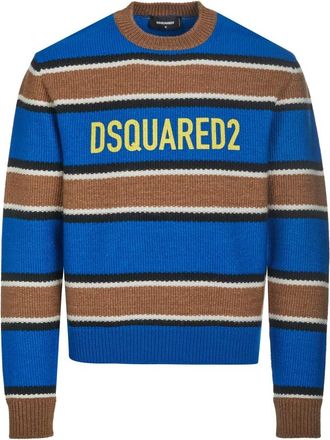 Dsquared2 Gestreepte Gebreide Pullover - Heren - Truien - Veelkleurig - Maat: M