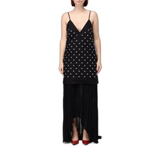 Msgm Vestido Asim&eacute;trico de Pliegues con Tachuelas - Dresses - Mujer - Negro - S