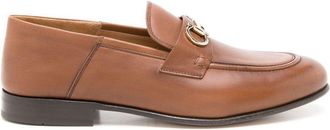Ferragamo Gancini collapsible-heel loafers - women - Calf Leather - 8.5C - Brown