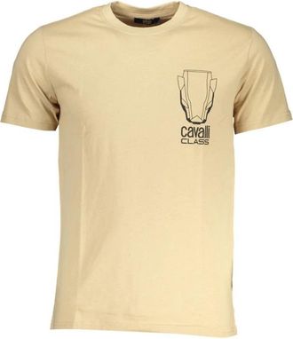 Cavalli Short Sleeved T-Shirt - Heren - T-shirts - Beige - XL - Katoen - Tops
