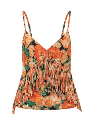 Pinko Multicolor Floral V Neck Top