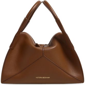 Victoria Beckham Mini Victoria Pli&eacute; Handbag in Dark Tan at Nordstrom