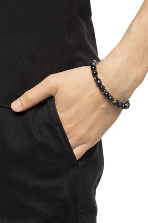 Ferragamo Branded Bracelet, Mens, Black