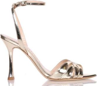 Ninalilou High Heel Sandal - Dames - Sandalen met hakken - Grijs - 38 EU - Leer - Schoenen