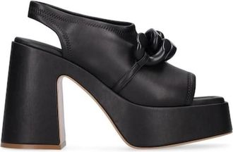 Stella McCartney Skyla Chain Platform Sandalen - Dames - Sandalen met hakken - Zwart - 38 EU - Leer - Schoenen