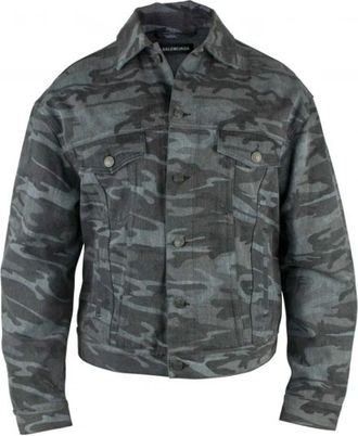 Balenciaga Camouflage Denim Jacket - Heren - Spijkerjassen - Grijs - M - Denim - Jassen
