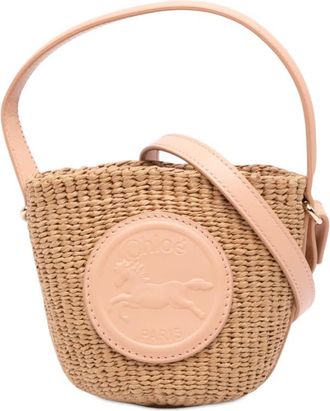 Chlo&eacute; Pre-owned Chloe Mifuko Mini Raffia Horse Medal Basket Bag Ladies L3XWFT4WZY89AJ6C