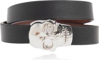 Alexander McQueen Leren armband - Heren - Armbanden - Zwart - S - Leer - Accessoires