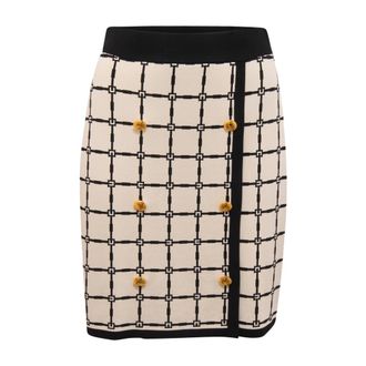 Elisabetta Franchi Short Skirts, female, Beige, Size: M Knitted Skirt