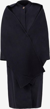 SOEUR Langer Wollmantel mit Schal Finn